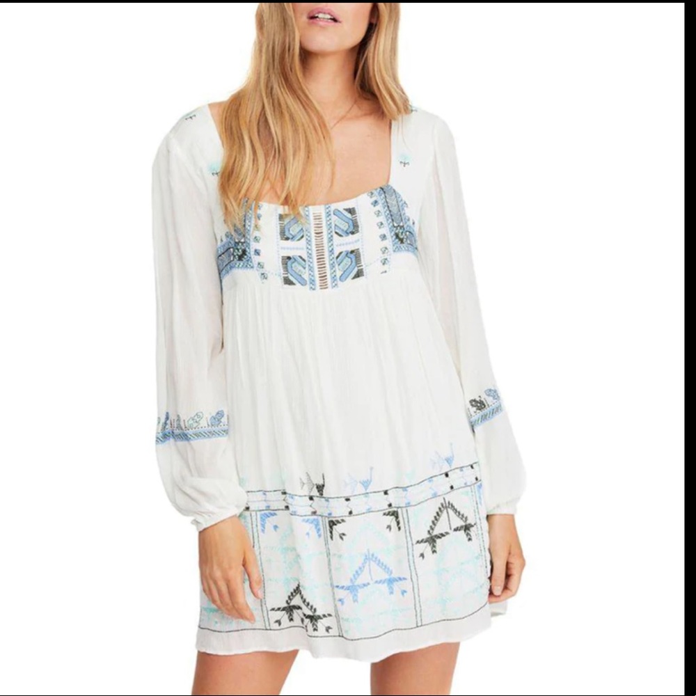 Free People Rhiannon Embroidered Mini Dress
